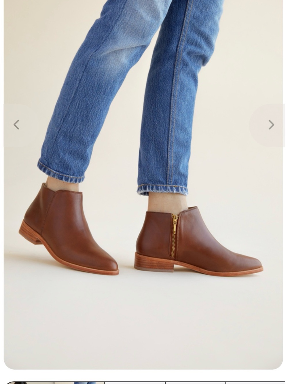 Nisolo Chestnut Brown Leather Zip Ankle Booties
